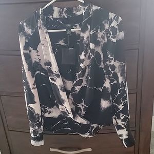 NWT Alfani Petite Faux Wrap Blouse